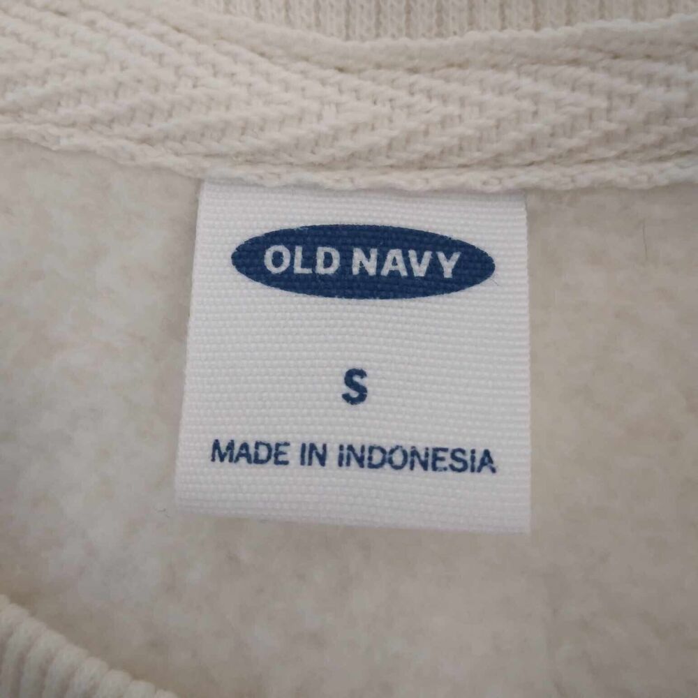 Old Navy California Flowers French Terry Blouson Sleeve White Sweatshirt Size Sm - Picture 6 of 7